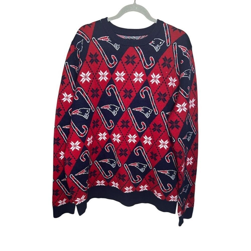 NFL New England Patriots Ugly Christmas Sweater Unisex Pullover XXL